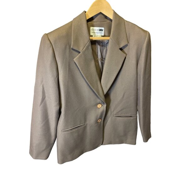 Leslie Fay Brown Single Breasted Two Button Notch Lapel Blazer SZ 14 Petite - Picture 3 of 7
